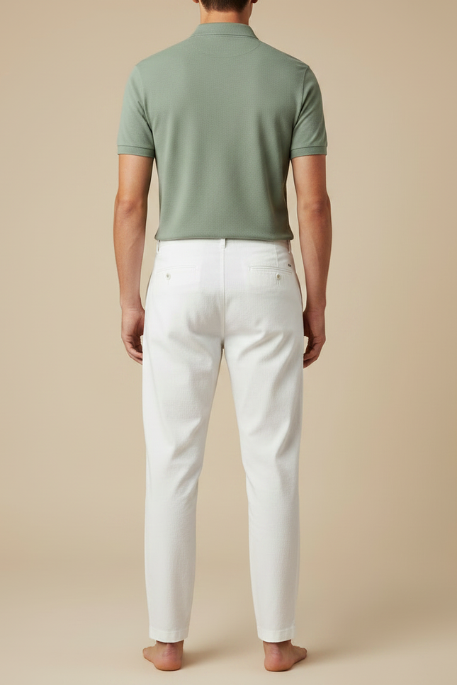 Pantalon Chino Homme Blanc - Coton - vue 2