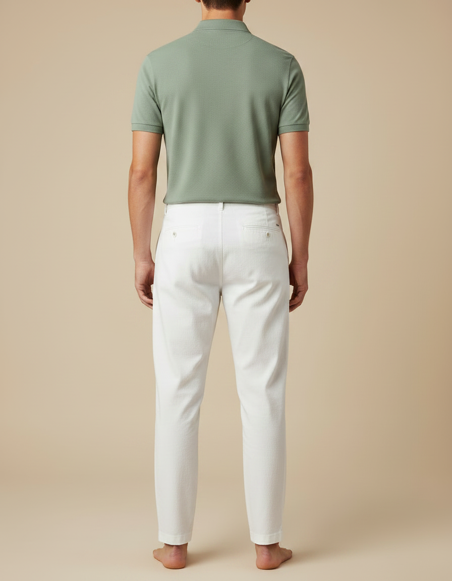 Pantalon Chino Homme Blanc - Coton - vue 2