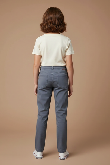 Pantalon Chino Gris Coton Droit Classique Enfant - vue 2