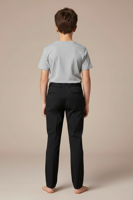 Pantalon Chino Noir Slim Stretch Enfant - Gabardine - vue 2