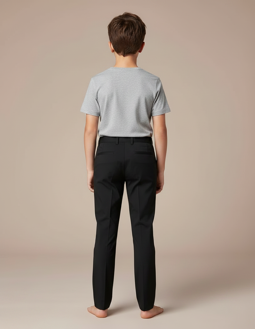 Pantalon Chino Noir Slim Stretch Enfant - Gabardine - vue 2