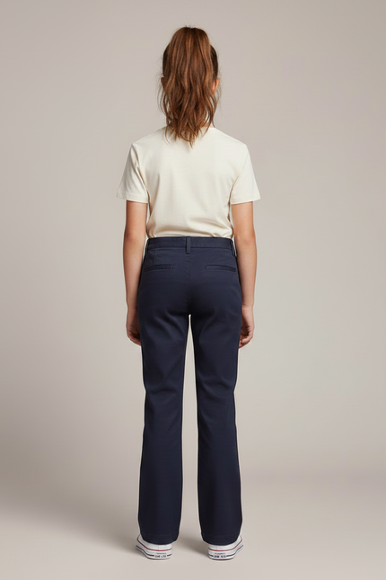 Pantalon Chino Marine Coupe Droite Enfant Décontracté Coton - vue 2