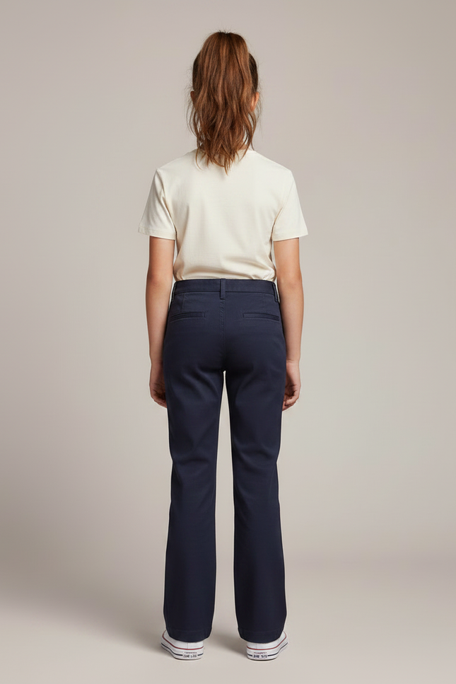Pantalon Chino Marine Coupe Droite Enfant Décontracté Coton - vue 2
