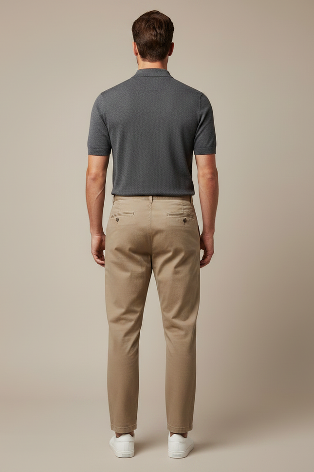 Pantalon Chino Relaxed - Beige Coton - vue 2