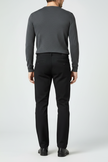 Pantalon Chino Noir Homme Décontracté Confortable Coton - vue 2