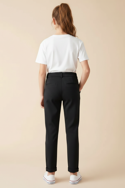 Pantalon Chino Noir Coton Droit Classique Enfant - vue 2