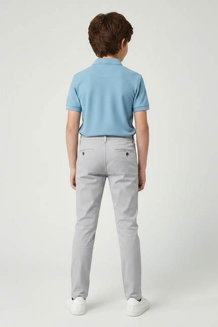 Pantalon Chino Gris Coton Stretch Enfant - vue 2