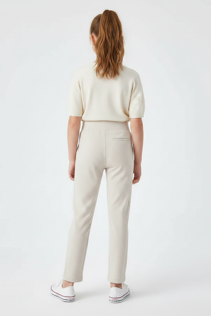 Pantalon Chino Beige Coton Élastique Droit Enfant - Molleton - vue 2