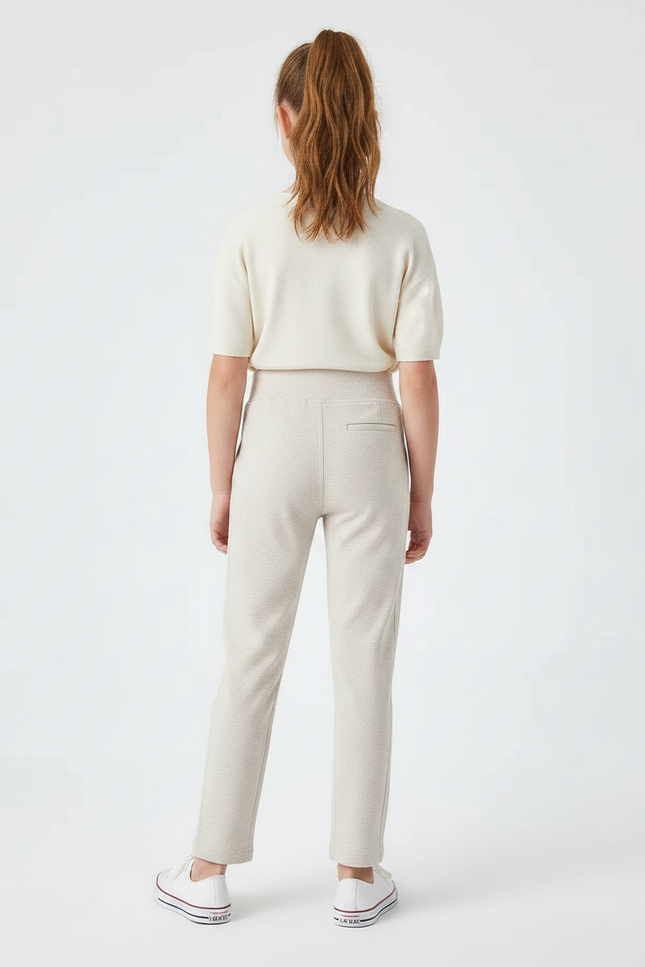 Pantalon Chino Beige Coton Élastique Droit Enfant - Molleton - vue 2