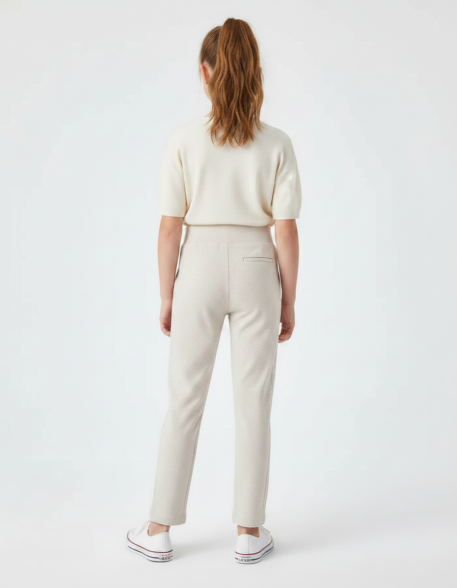 Pantalon Chino Beige Coton Élastique Droit Enfant - Molleton - vue 2