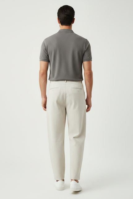 Pantalon Chino Oversize - Beige Lin - vue 2