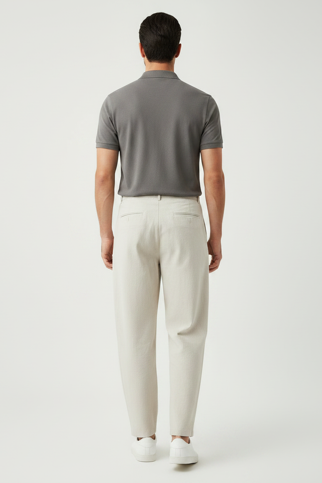 Pantalon Chino Oversize - Beige Lin - vue 2