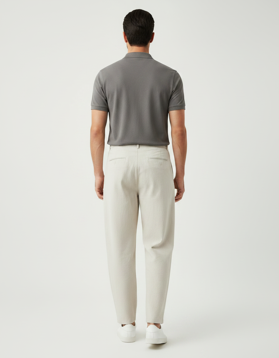 Pantalon Chino Oversize - Beige Lin - vue 2