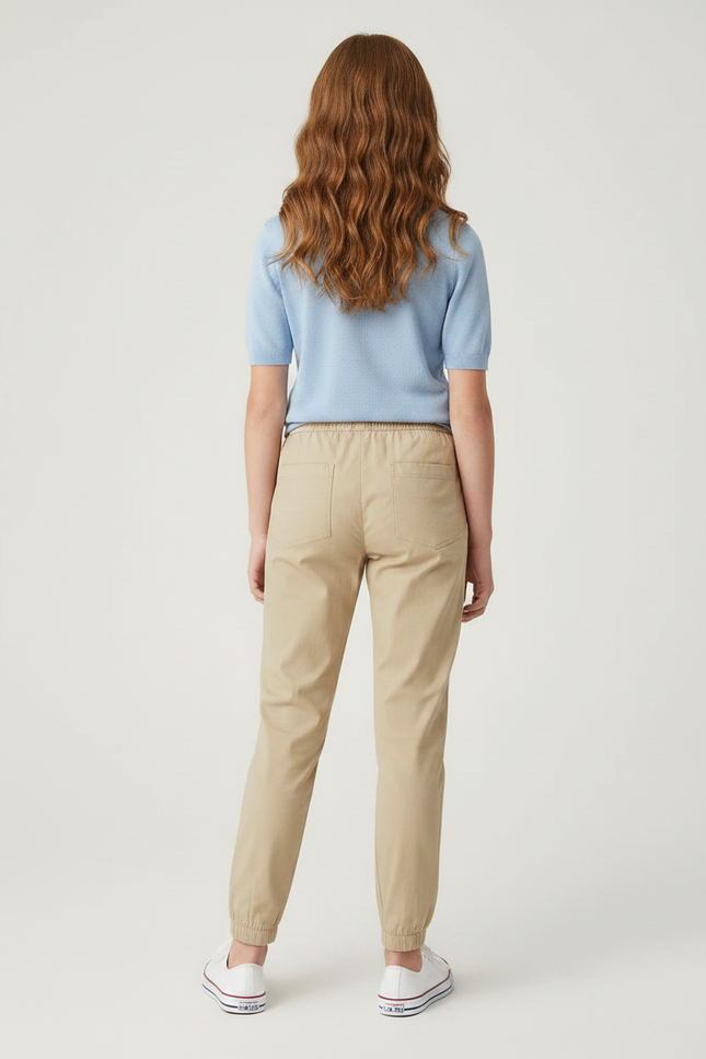 Pantalon Chino Beige Cordon Décontracté Fille - Gabardine - vue 2