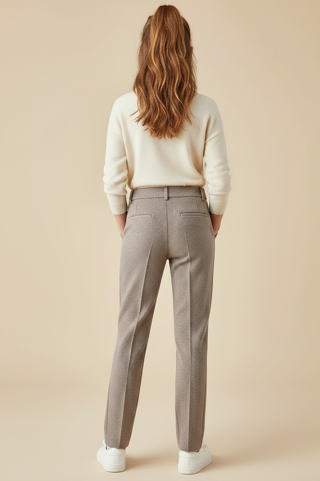 Pantalon Chino Marron Chiné Droit Élégant Enfant - Tweed - vue 2