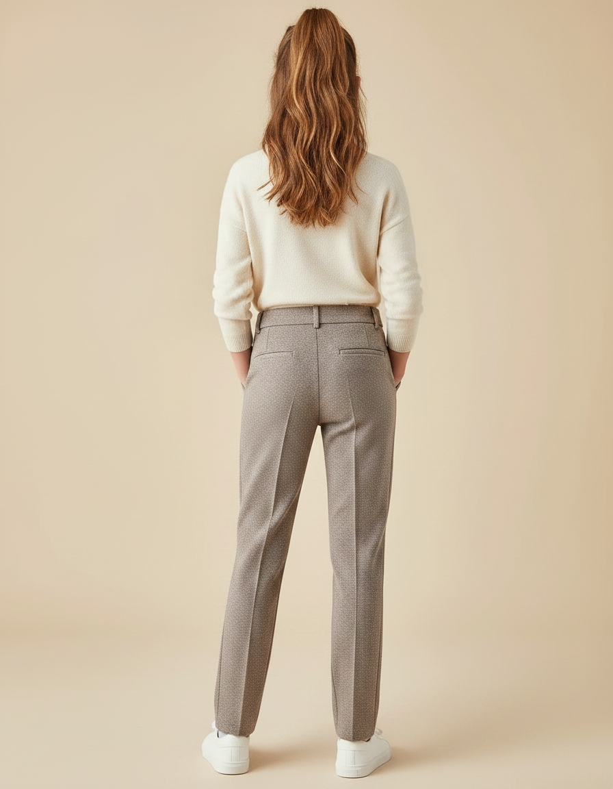 Pantalon Chino Marron Chiné Droit Élégant Enfant - Tweed - vue 2
