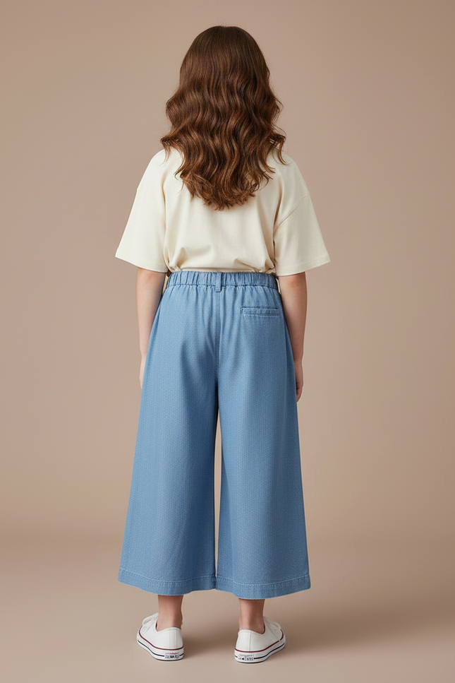 Pantalon Chino Bleu Denim Ample Léger Enfant - Jean - vue 2