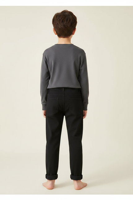 Pantalon Chino Noir Coton Slim Enfant Garçon - vue 2