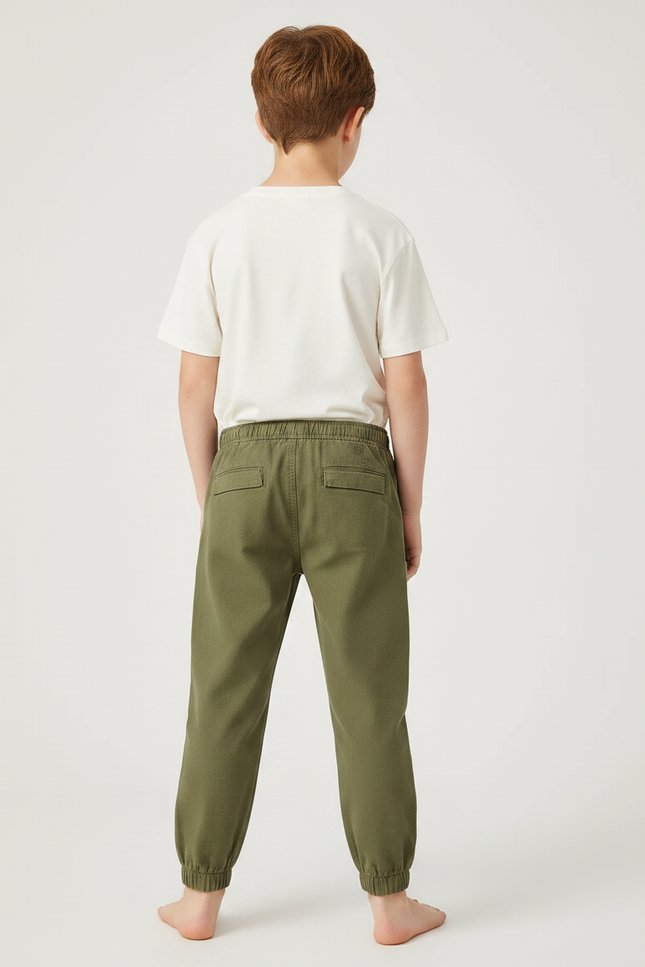 Pantalon Chino Elastique Cheville - Kaki Gabardine - vue 2