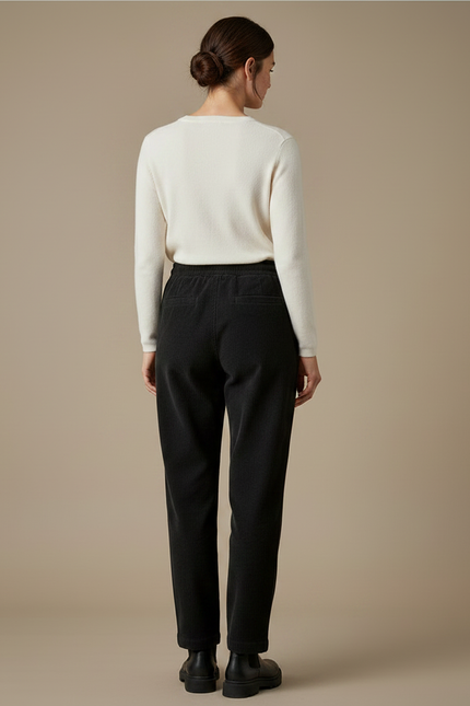 Pantalon Chino Noir Côtelé Droit Cordon Décontracté - Cordé - vue 2