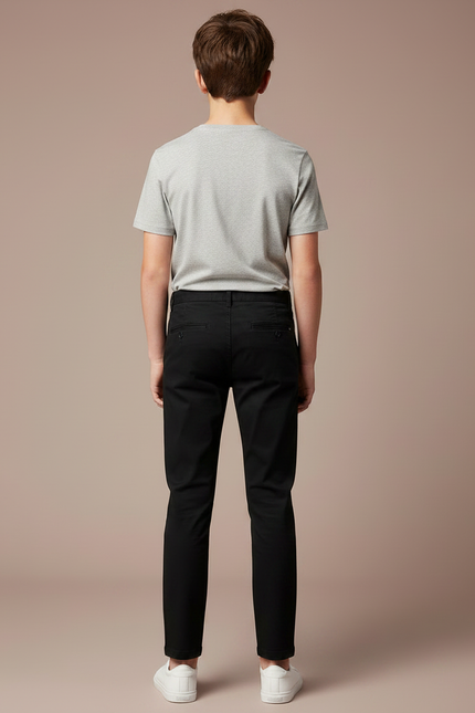 Pantalon Chino Fusele Homme - Noir Coton - vue 2