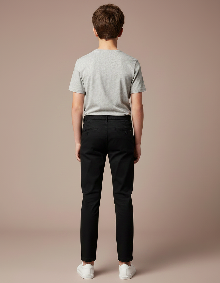 Pantalon Chino Fusele Homme - Noir Coton - vue 2