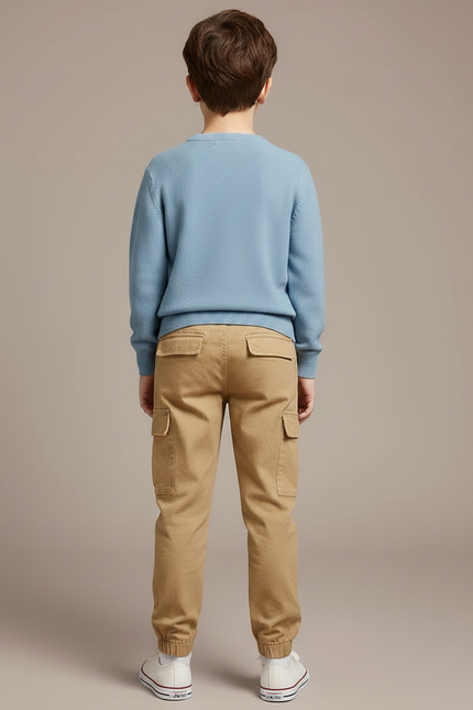 Pantalon Chino Beige Cargo Coton Garçon Décontracté - vue 2