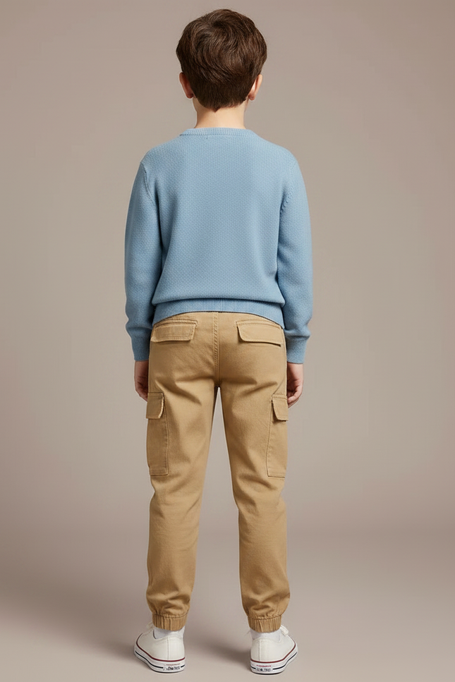 Pantalon Chino Beige Cargo Coton Garçon Décontracté - vue 2