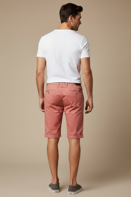 Pantalon Chino Rose Coton Décontracté Été Homme - vue 2