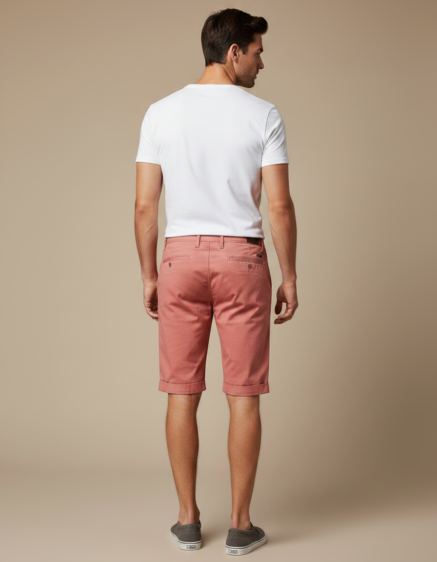 Pantalon Chino Rose Coton Décontracté Été Homme - vue 2