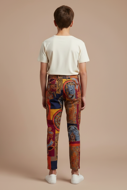 Pantalon Chino Imprimé Ethnique Multicolore Enfant - Coton - vue 2