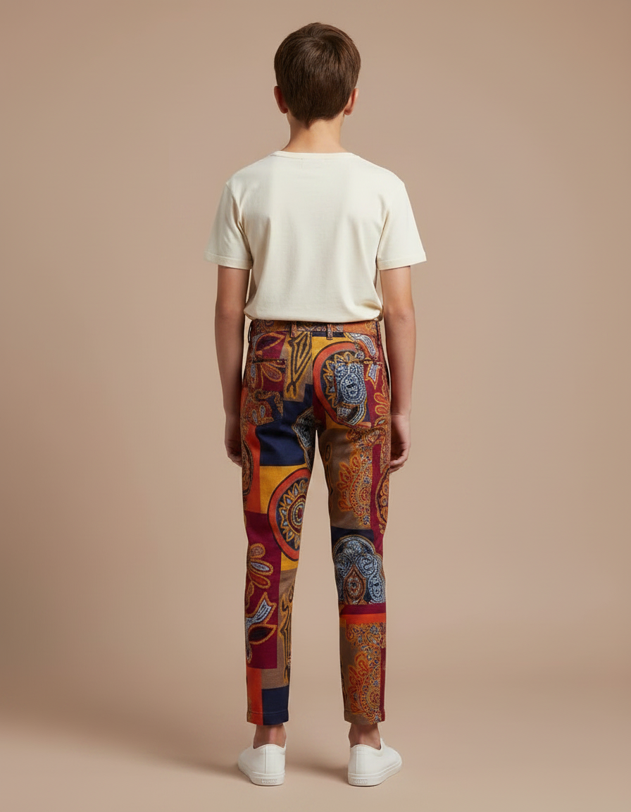Pantalon Chino Imprimé Ethnique Multicolore Enfant - Coton - vue 2