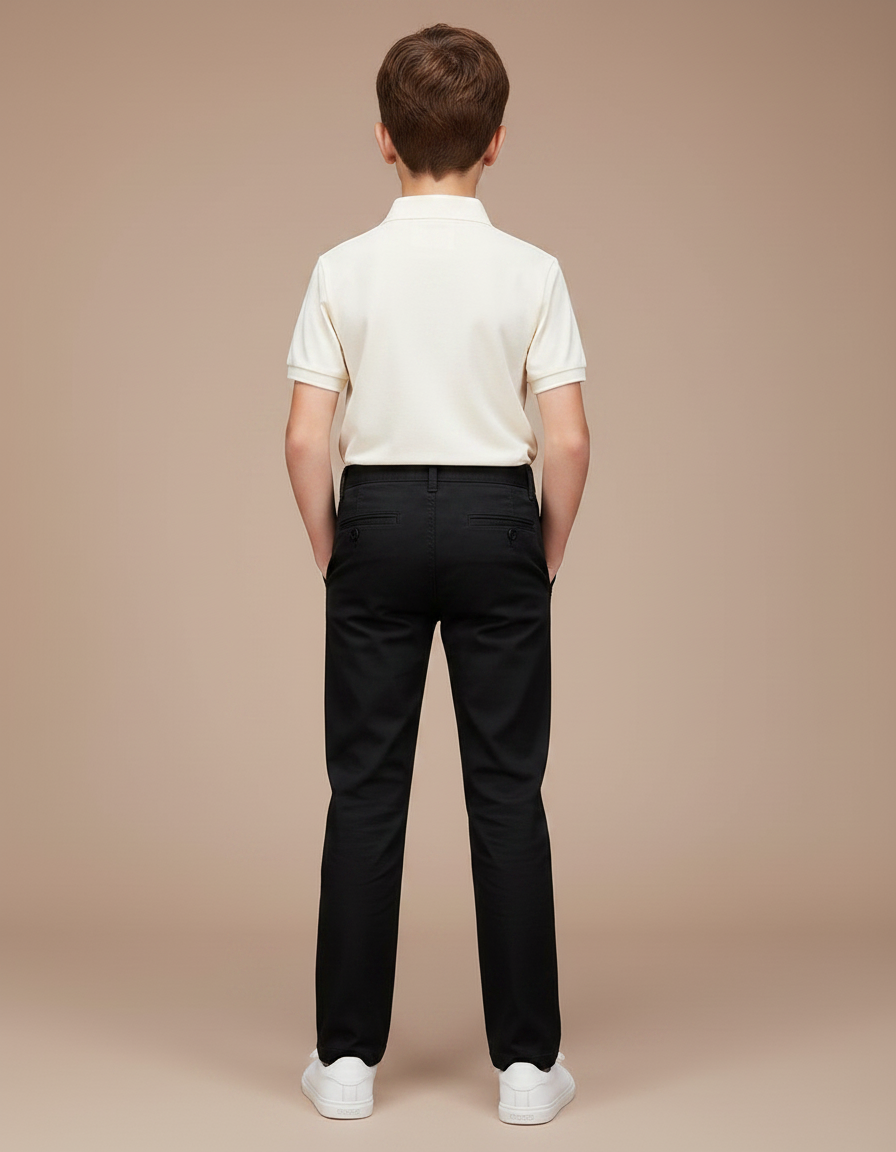 Pantalon Chino Tapered - Noir Gabardine - vue 2