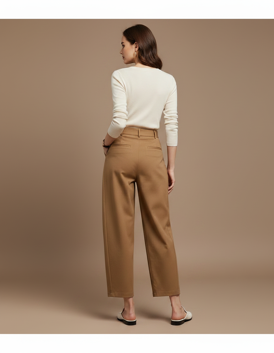 Pantalon Chino Sarouel - Camel Gabardine - vue 2