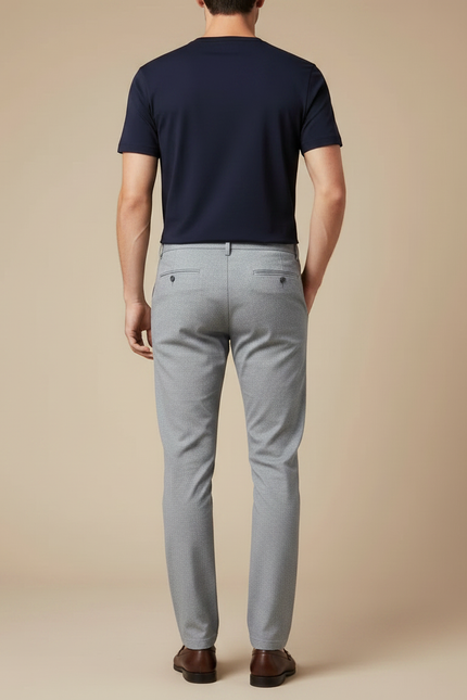 Pantalon Chino Gris Clair Droit Homme Élégant - Gabardine - vue 2