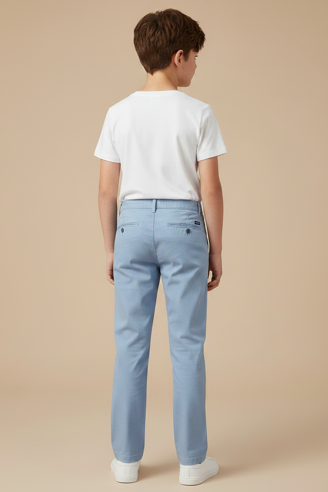 Pantalon Chino Bleu Ciel Coton Droit Enfant - vue 2