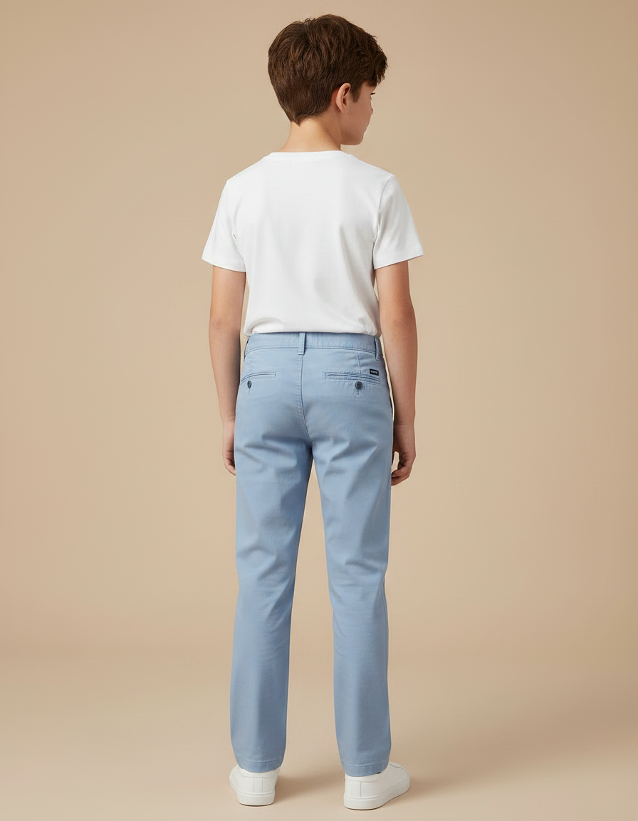 Pantalon Chino Bleu Ciel Coton Droit Enfant - vue 2