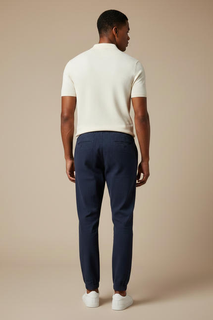 Pantalon Chino Marine Cordon Décontracté Homme - Lin - vue 2