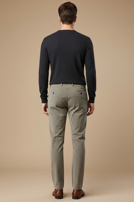 Pantalon Chino Structure - Kaki Cordé - vue 2