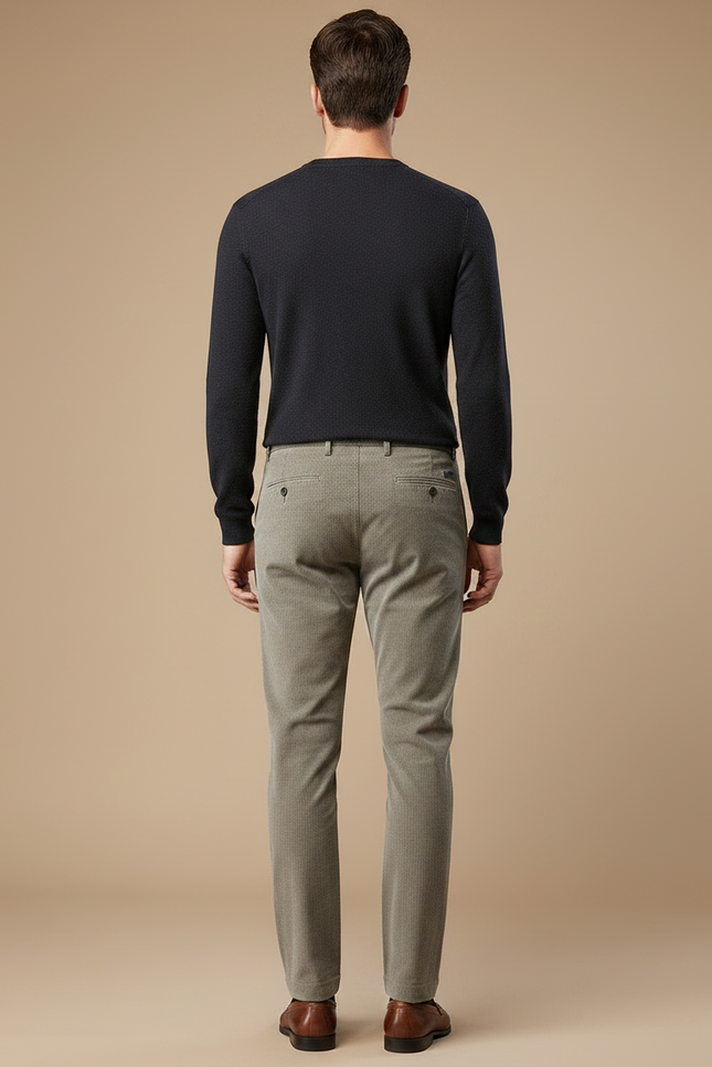 Pantalon Chino Structure - Kaki Cordé - vue 2