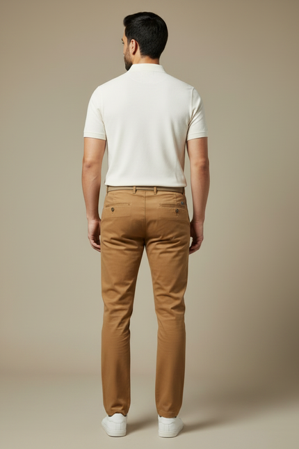 Pantalon Chino Camel - Gabardine - vue 2