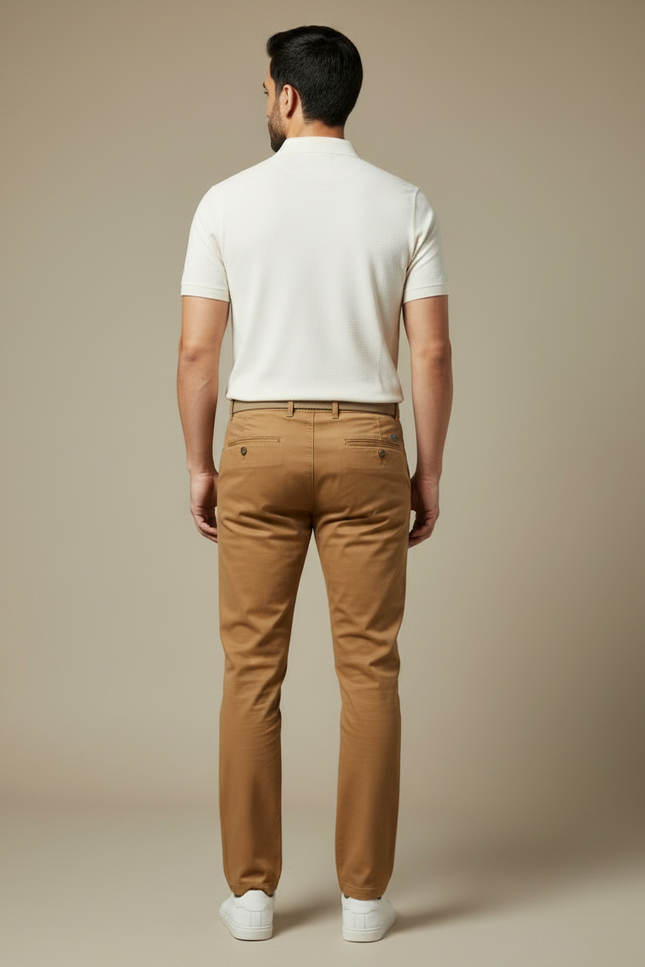 Pantalon Chino Camel - Gabardine - vue 2