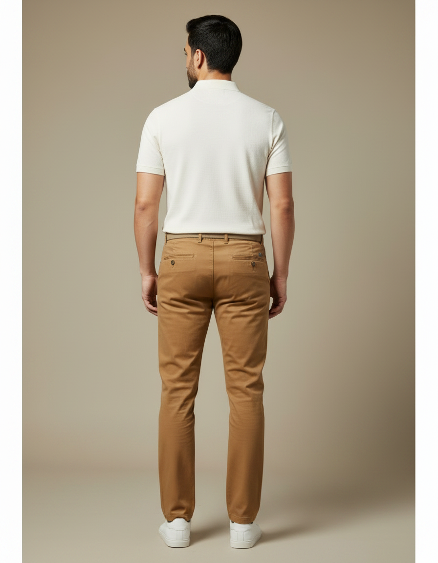 Pantalon Chino Camel - Gabardine - vue 2