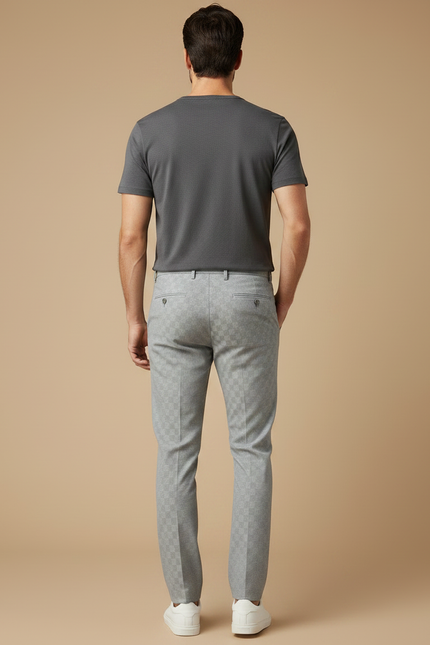 Pantalon Chino Homme Gris Tapered Coton Casual - Gabardine - vue 2