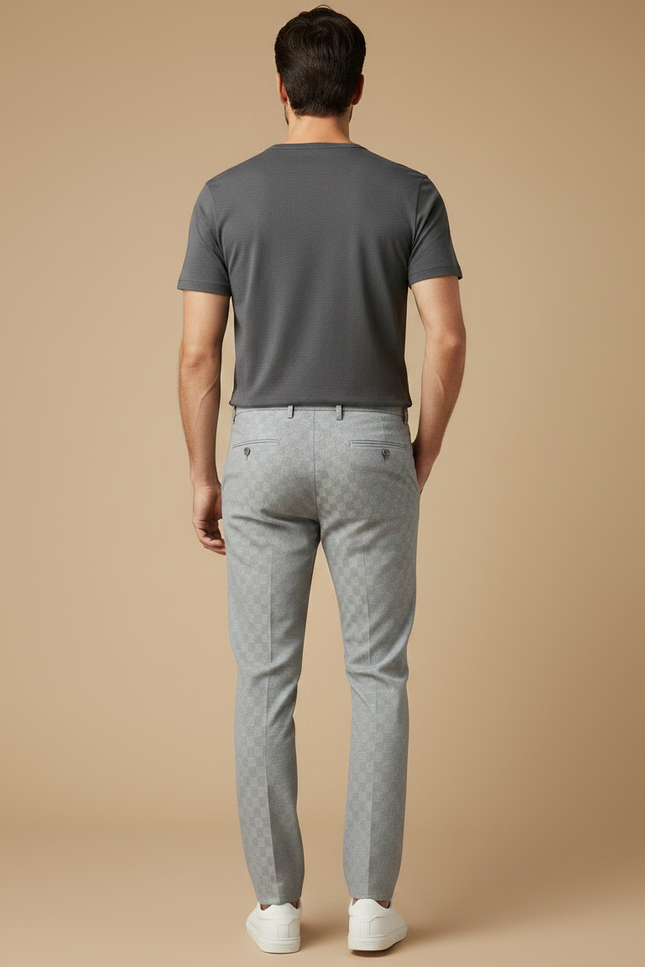 Pantalon Chino Homme Gris Tapered Coton Casual - Gabardine - vue 2