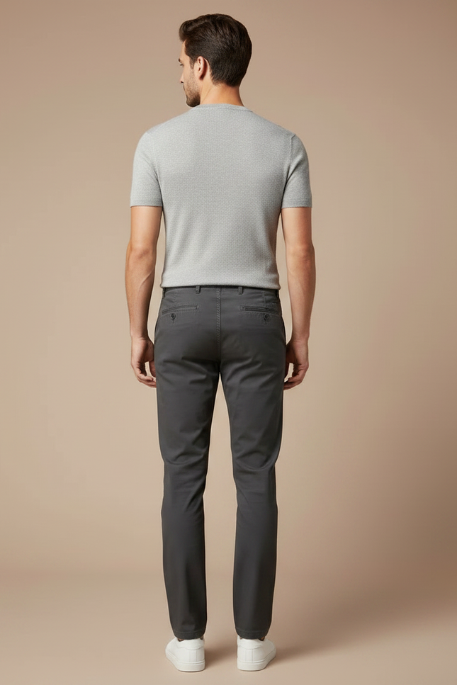Pantalon Chino Homme Skinny - Gris Gabardine - vue 2