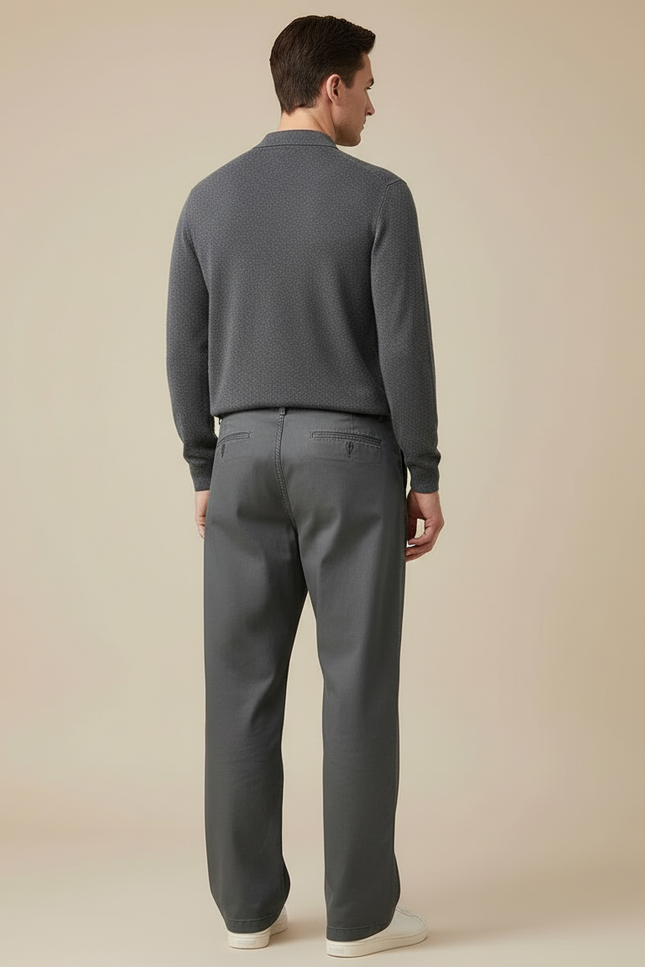 Pantalon Homme Chino Large - Gris Gabardine - vue 2