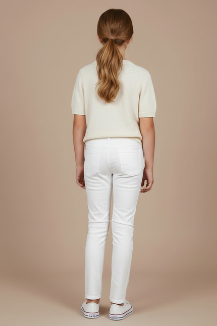 Pantalon Chino Slim Blanc - Gabardine - vue 2