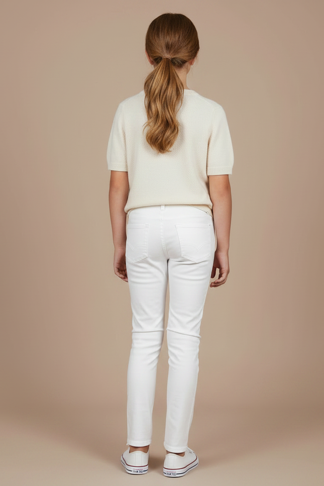 Pantalon Chino Slim Blanc - Gabardine - vue 2
