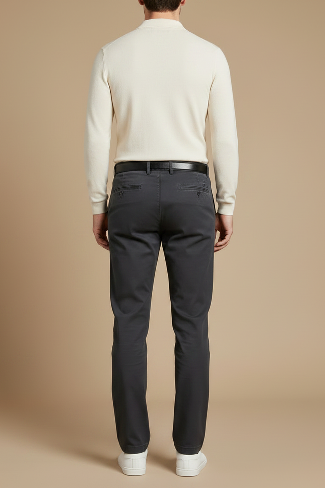 Pantalon Chino Gris Coton Décontracté Homme - vue 2